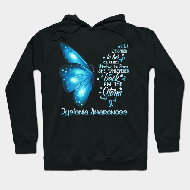 I Am The Storm Dystonia Awareness Butterfly Hoodie by hony.white